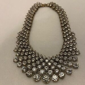 BIRTHDAY SALE! Gold Tone Rhinestone Statement Necklace 16” Offers Welcomed